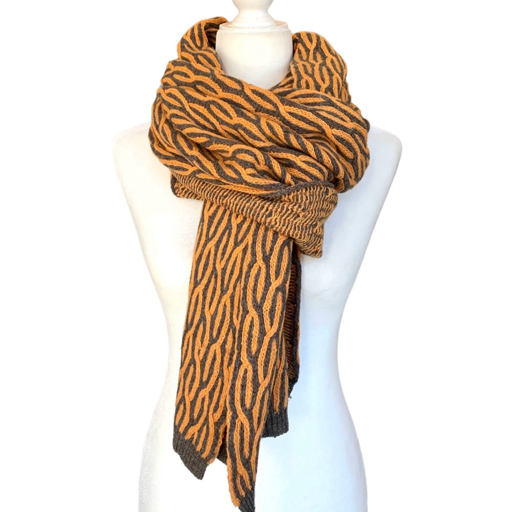 Shawl Scarf Orange Grey